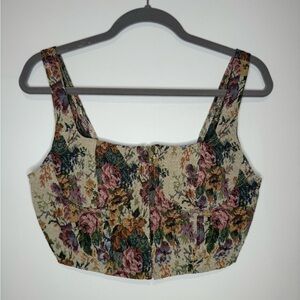 WILD FABLE Floral Corset Tank Top